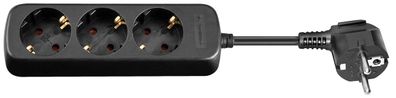 goobay Steckdosenleiste 3 fach schwarz 1,5 m (1er Softpack)