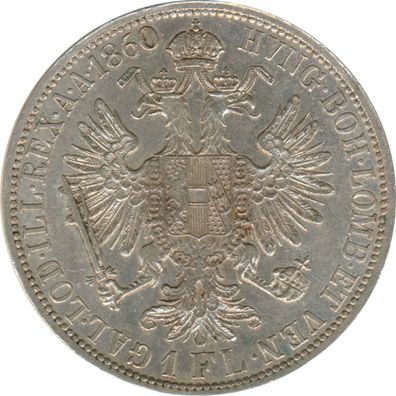 Österreich 1 Florin 1860 A Franz-Joseph Silber*