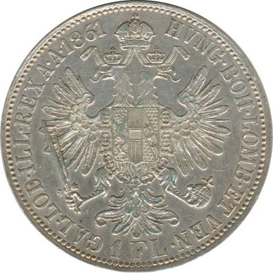 Österreich 1 Florin 1861 A Franz-Joseph Silber*