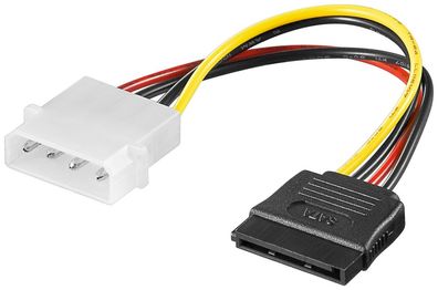 goobay Power Adapter 4 polig 5,25" Powerstecker auf 15 polig SATA 0,13 m (Bulk)