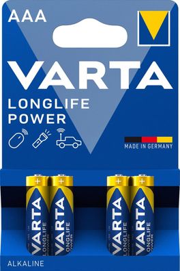 Varta Longlife Power Alkali Batterie LR03/AAA Micro 1,5 V (4er Blister)