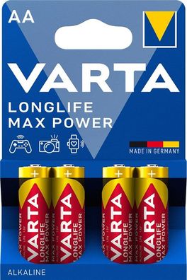 VartaLonglife Max Power AlkaliBatterie LR6/AaMignon 1,5 V (4er Blister)