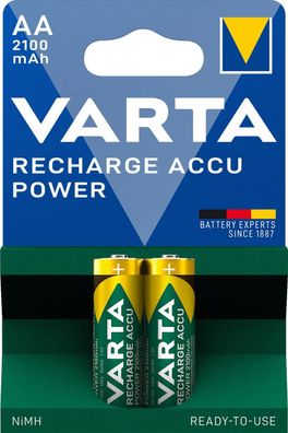 Varta Ready to Use LSD NiMH Akku AA Mignon/HR6 2100 mAh 1,2 V (2er Blister)