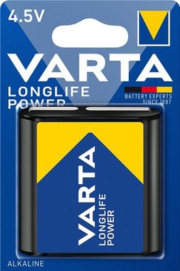 Varta Longlife Power Alkali Mangan Batterie 4,5 V (1er Blister)