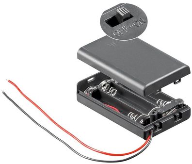 goobay Batteriehalter 3 x MicroAAageschlossenes Gehäuse mit Schalter (Bulk)