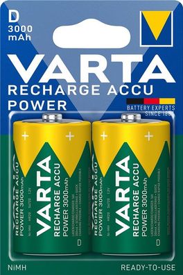 Varta Ready to Use LSD NiMH Akku D Mono/HR20 3000 mAh 1,2 V (2er Blister)