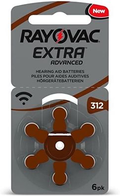 Rayovac Extra Advanced Knopfzelle Zink Luft V312 (6er Blister)