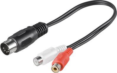 goobay Audio Kabeladapter DIN Stecker zu Stereo Cinch Buchse schwarz 0,2 m