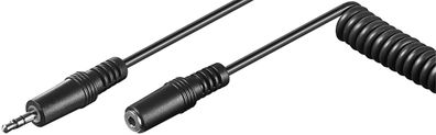 goobay Kopfhörerverlängerung 3,5 mm Spiralkabel schwarz