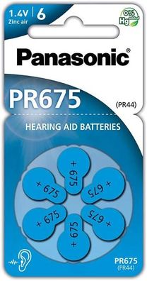 Panasonic Batterie Zinc Air Knopfzelle 675 (6er Blister)