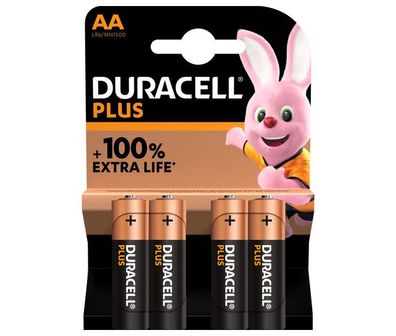 Duracell Alkaline Plus Mignon AA LR06 1.5V (4er Blister)