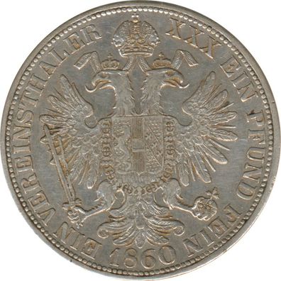 Österreich Vereinstaler 1860 Franz-Joseph I Silber*