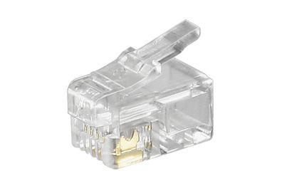 goobay Westernstecker RJ10 für Flachkabel 4 polig transparent (Bulk)