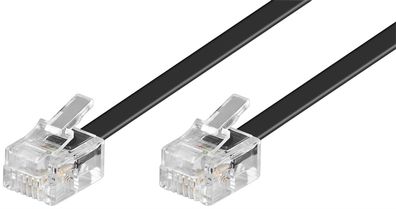 goobay Modularanschlußkabel 2 x RJ11 Stecker 4 polig belegt 1 1 schwarz 3 m (Bulk)