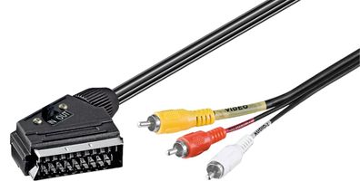 goobay Adapterkabel Scart zu Composite Audio Video IN/OUT schwarz 3 m