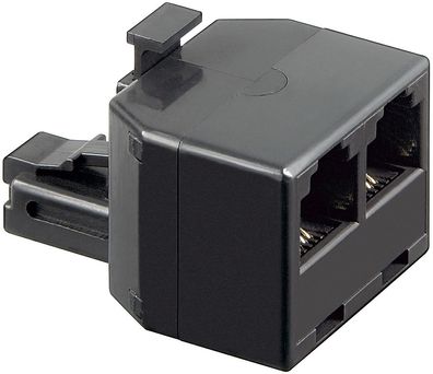 goobay T-Adapter 2x RJ11 Buchse auf RJ11 Stecker schwarz