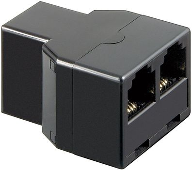 goobay ISDN T Adapter 2 x RJ11/RJ14 Buchse auf RJ11/RJ14 schwarz (Bulk)