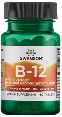 Methylcobalamin High Absorption Vitamin B-12, 5mg - 60 tabs