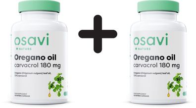 2 x Oregano Oil Carvacrol, 180mg - 120 enteric caps