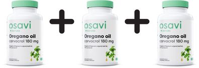 3 x Oregano Oil Carvacrol, 180mg - 120 enteric caps