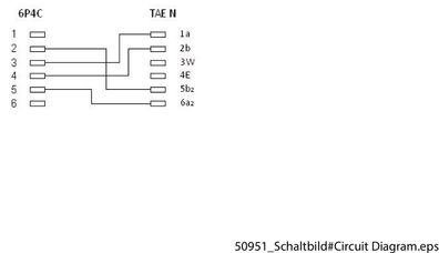 goobay TAE/N Anschlusskabel International Pinout 4 polig schwarz 3 m