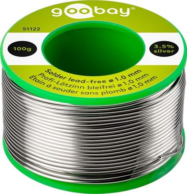 goobay Profi Lötzinn bleifrei 100 g Sn 95,8 %/Cu 0,7 % 1,0 mm