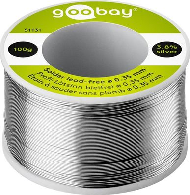 goobay Profi Lötzinn bleifrei 100 g Sn 3,5 %/Cu ,0,7 % 0,35 mm