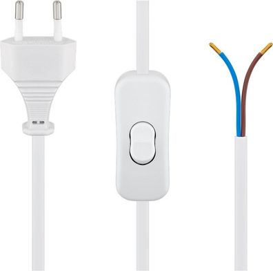 goobay Kabel mit Eurostecker mit Schalter weiß 1,5 m (1er Softpack)