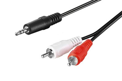 goobay AudioAdapterkabel AUX 3,5 mm Klinke zu StereoCinch Stecker CU schwarz 3 m