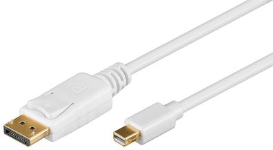 goobay Mini DisplayPort auf DisplayPort Adapterkabel weiß 2 m