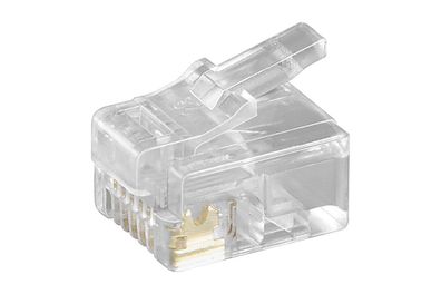 goobay RJ12 Westernstecker für Rundkabel 6 polig transparent (Bulk)