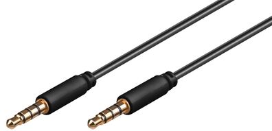 goobay AudioVerbindungskabel AUX 3,5 mm StereoSlim CU schwarz 0,5 m (Bulk)