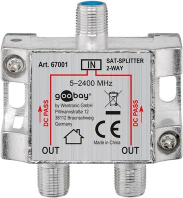 goobay Sat Verteiler 2 fach 5 bis 2450 MHz (Bulk)