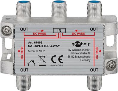 goobay Sat Verteiler 4 fach 5 bis 2450 MHz (Bulk)