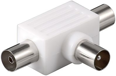 goobay Koax T Adapter 2 x Koax Buchse auf Koax Stecker Kunststoff (Bulk)