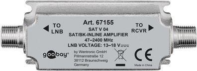 goobay SAT/BK Antennenverstärker 47 MHz bis 2400 MHz/20 (Bulk)