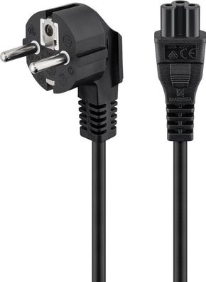 goobay Netzkabel Schutzkontakt Stecker auf IEC 320 C5 Buchse Mickymaus schwarz 3 m