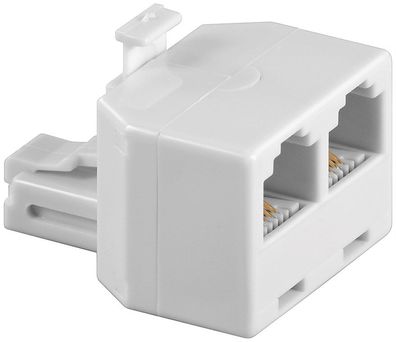 goobay ISDN T Adapter RJ11/RJ14 Stecker auf 2 RJ11/RJ14 Buchse weiß (Bulk)