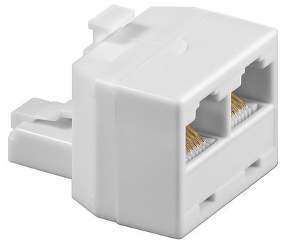 goobay ISDN T Adapter 2 x RJ45 Buchse auf RJ45 Stecker weiß