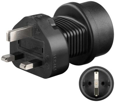 goobay Netzadapter UK 3 polig schwarz (Bulk)