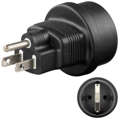 goobay Netzadapter US 3 polig schwarz (Bulk)