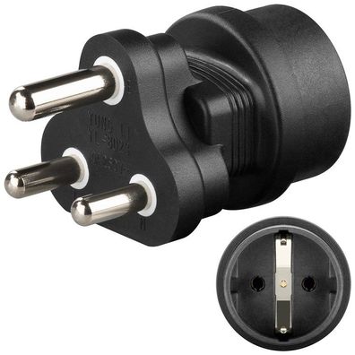 goobay Netzadapter Schutzkontaktbuchse Südafrika schwarz (Bulk)