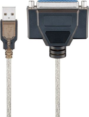 goobay USB Druckerkabel 25 polig transparent 1,5 m