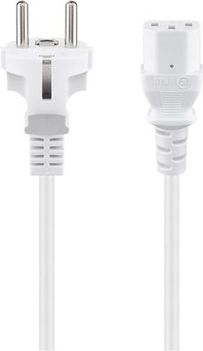 goobay Netzkabel Kaltgerätekabel Stecker auf IEC 320 C13 Buchse weiß 1,5 m