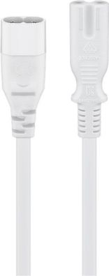 goobay Netzkabel Geräteverlängerung IEC 60320 C7 auf C8 weiß 2 m