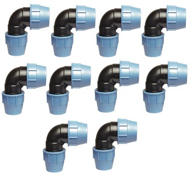 10x PP-Fitting Winkel 90° Ø 32 mm von Unidelta