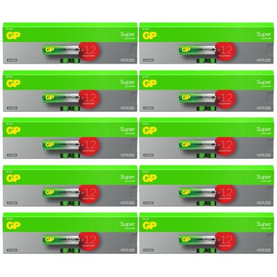 120 Stück GP Super Alkaline Batterien AA Mignon LR06 LR6 1,5V Batterie MN1500