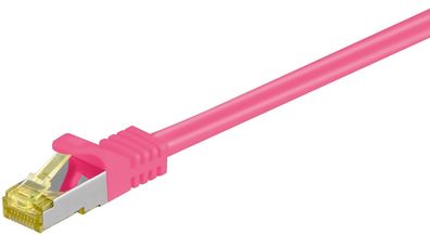 goobay RJ45 Patchkabel CAT 6A S/FTP PiMF 500 MHz mit CAT 7 Rohkabel magenta 10 m