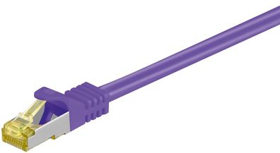 goobay RJ45 Patchkabel CAT 6A S/FTP PiMF 500 MHz mit CAT 7 Rohkabel violett 7,5 m