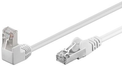 goobay Patchkabel Cat 5e F/UTP 1 x 90° gewinkelt weiß 5 m